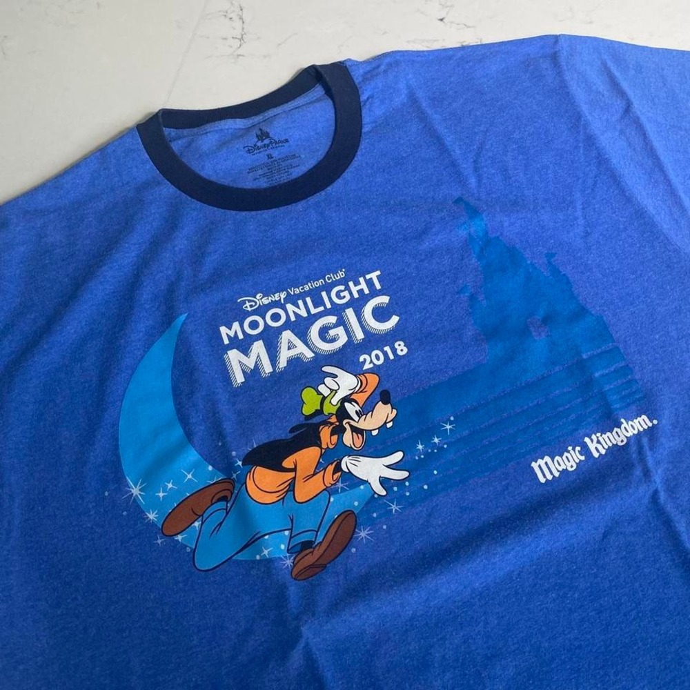 Disney Vacation Club Moonlight‎ Magic 2018 Ringer Tshirt XXL  Magic Kingdom